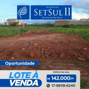 Lote/Terreno à venda, 200m² no Residencial Setsul II, São José do Rio Preto