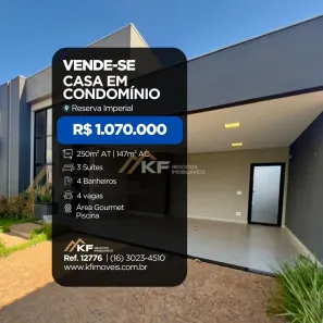 Casa de Condomínio com 3 Quartos à venda, 147m² no Reserva Imperial, Ribeirão Preto