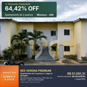 Apartamento com 2 Quartos à venda, 40m² no Lago Azul, Manaus