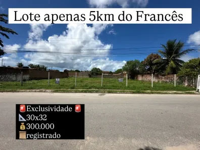 Lote/Terreno à venda, 960m² no Praia do Francês, Marechal Deodoro