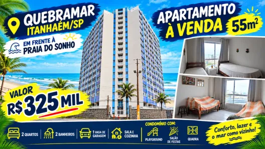 Apartamento com 2 Quartos à venda, 55m² no Praia dos Sonhos, Itanhaém