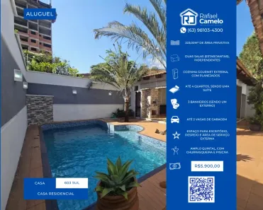 Casa com 4 Quartos para alugar, 223m² no Plano Diretor Sul, Palmas