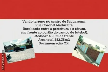 Lote/Terreno à venda, 582m² no Centro, Saquarema