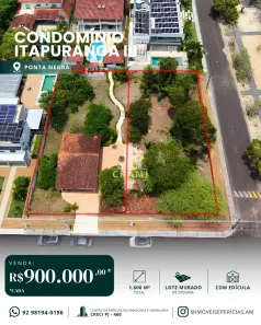 Lote/Terreno à venda, 1800m² no Ponta Negra, Manaus