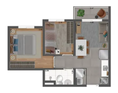 Apartamento com 2 Quartos à venda, 34m² no Usina Piratininga, São Paulo