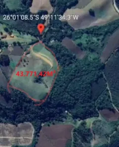Lote/Terreno à venda, 43771m² no Bateias de Baixo, Campo Alegre