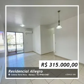Apartamento com 3 Quartos para venda ou aluguel, 73m² no Colônia Terra Nova, Manaus