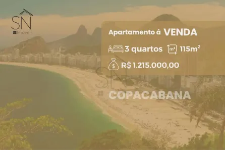 Apartamento com 3 Quartos à venda, 115m² no Copacabana, Rio de Janeiro