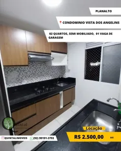 Apartamento com 2 Quartos para alugar, 45m² no Planalto, Manaus