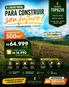 Lote/Terreno à venda, 500m² no Jardim São Luiz (Caucaia do Alto), Cotia