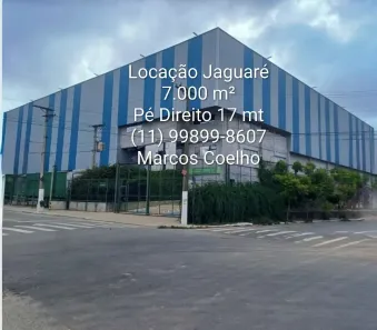 Galpão/Depósito/Armazém para alugar, 7000m² no Jaguaré, São Paulo
