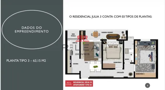 Apartamento com 2 Quartos à venda, 63m² no Vila Altinópolis, Bauru