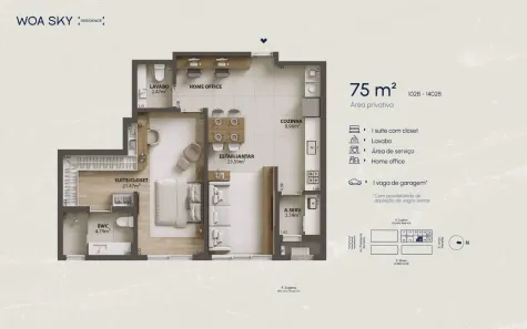 Apartamento com 1 Quarto à venda, 75m² no Campinas, São José