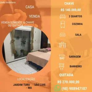 Casa com 2 Quartos à venda, 180m² no Turu, São Luís