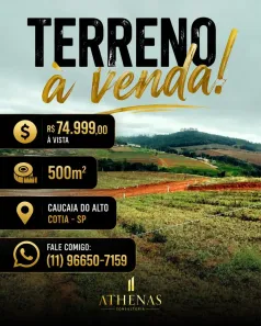Lote/Terreno à venda, 500m² no dos Mendes (Caucaia do Alto), Cotia
