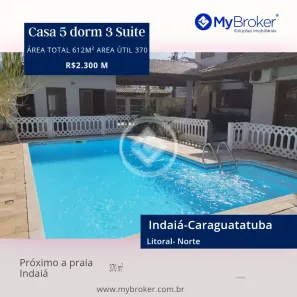 Casa com 5 Quartos à venda, 370m² no Indaiá, Caraguatatuba