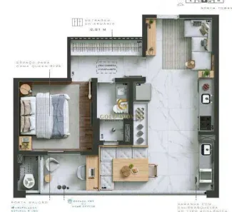 Apartamento com 1 Quarto à venda, 51m² no Jardim das Colinas, São José dos Campos