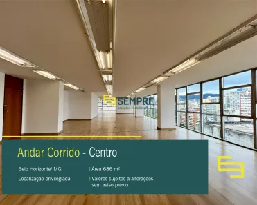 Imóvel Comercial para alugar, 686m² no Centro, Belo Horizonte