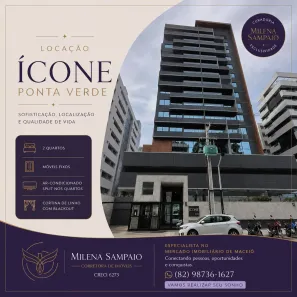 Apartamento com 2 Quartos para alugar, 68m² no Ponta Verde, Maceió
