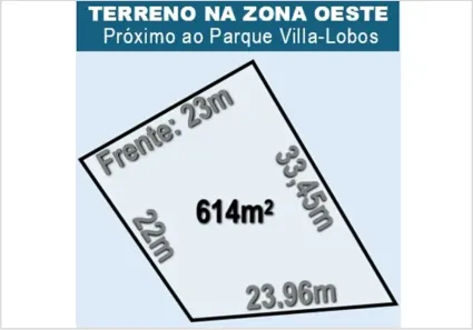 Lote/Terreno à venda, 614m² no Vila Hamburguesa, São Paulo