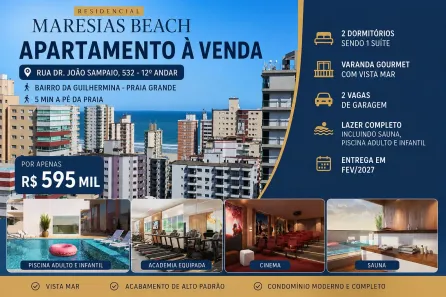 Apartamento com 2 Quartos à venda, 69m² no Guilhermina, Praia Grande