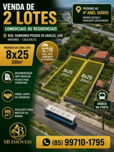 Lote/Terreno à venda, 400m² no Toco (Jurema), Caucaia