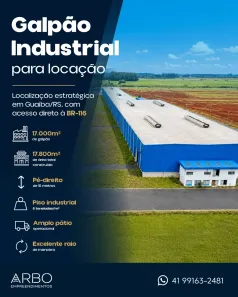 Galpão/Depósito/Armazém para alugar, 17000m² no Área Rural de Guaíba, Guaíba
