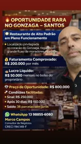 Ponto Comercial à venda, 300m² no Gonzaga, Santos