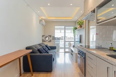Flat com 1 Quarto para alugar, 42m² no Cidade Monções, São Paulo