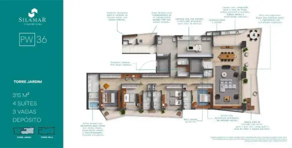 Apartamento com 4 Quartos à venda, 315m² no Gonzaga, Santos