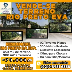Lote/Terreno à venda, 900m² no , Rio Preto da Eva