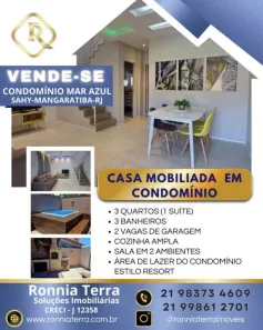 Casa de Condomínio com 3 Quartos à venda, 93m² no Sahy, Mangaratiba