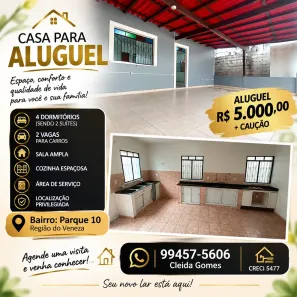 Casa com 4 Quartos para alugar, 160m² no Parque 10 de Novembro, Manaus
