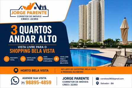 Apartamento com 3 Quartos à venda, 73m² no Horto Bela Vista, Salvador