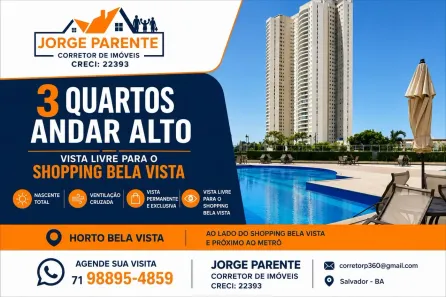 Apartamento com 3 Quartos à venda, 73m² no Horto Bela Vista, Salvador