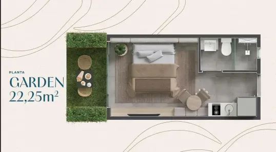 Apartamento com 1 Quarto à venda, 22m² no Tamandaré, Tamandaré