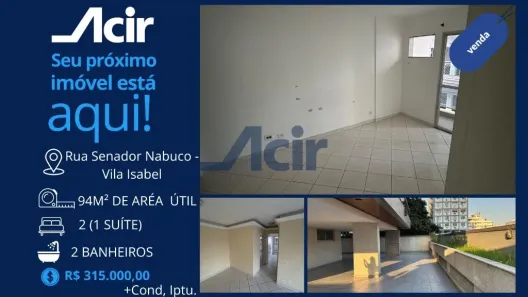 Apartamento com 2 Quartos à venda, 93m² no Vila Isabel, Rio de Janeiro
