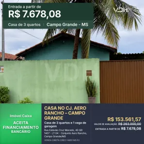 Casa com 3 Quartos à venda, 72m² no Conjunto Aero Rancho, Campo Grande