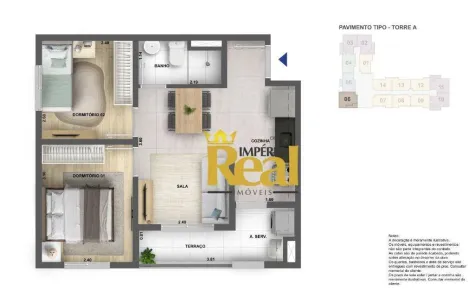 Apartamento com 2 Quartos à venda, 46m² no Cidade Naútica, São Vicente