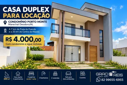 Casa de Condomínio com 3 Quartos para alugar, 140m² no Barro Vermelho, Marechal Deodoro