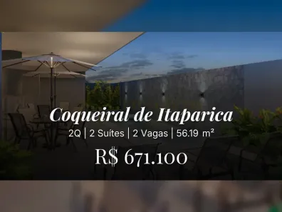 Apartamento com 2 Quartos à venda, 56m² no Coqueiral de Itaparica, Vila Velha