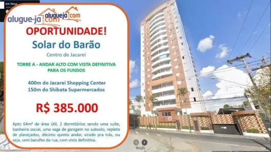 Apartamento com 2 Quartos à venda, 64m² no Centro, Jacareí