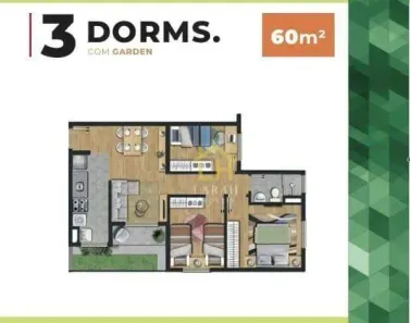 Apartamento com 3 Quartos à venda, 60m² no Caucaia do Alto, Cotia