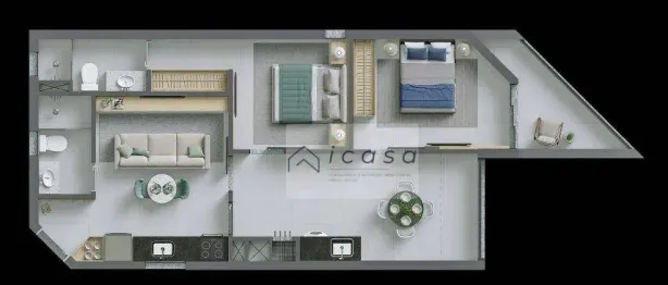 Apartamento com 2 Quartos à venda, 70m² no Ubatuba, Ubatuba