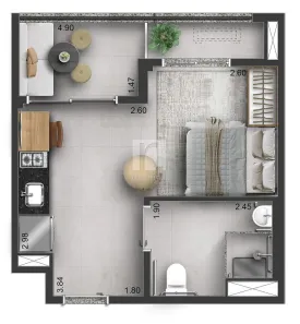 Apartamento com 1 Quarto à venda, 30m² no Brooklin Paulista, São Paulo
