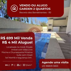 Apartamento com 2 Quartos para venda ou aluguel, 124m² no Recreio dos Bandeirantes, Rio de Janeiro