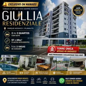 Apartamento com 3 Quartos à venda, 69m² no Planalto, Manaus