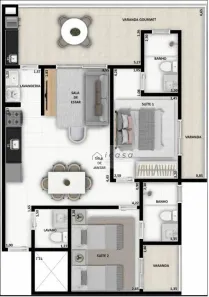 Apartamento com 2 Quartos à venda, 82m² no Praia Grande, Ubatuba