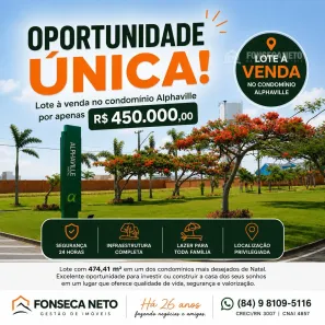 Lote/Terreno à venda, 474m² no Pium (Distrito Litoral), Parnamirim
