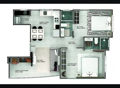 Apartamento com 2 Quartos à venda, 62m² no Jardim Dourado, Porto Belo